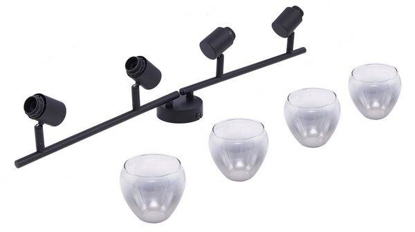 Lampa sufitowa Pendura Lindby, możliwość ściemniania, aluminiowy / szary / cynkowy, salon / jadalnia, szkło, nowoczesny