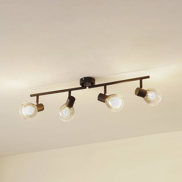 Lampa sufitowa Pendura Lindby, możliwość ściemniania, aluminiowy / szary / cynkowy, salon / jadalnia, szkło, nowoczesny