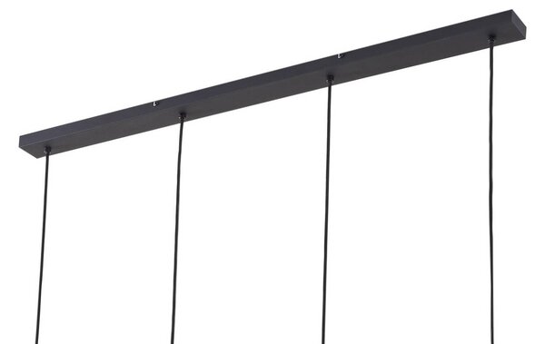 Lampa wisząca szklana Hildur Lindby, możliwość ściemniania, aluminiowy / szary / cynkowy, salon / jadalnia, szkło