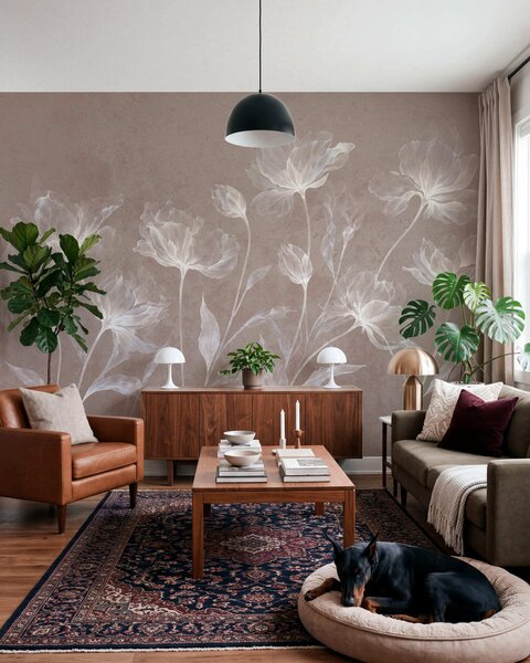 Fototapety Eleganckie, zwiewne kwiaty o półprzezroczystych, warstwowych płatkach na długich, delikatnych, Fototapety Kwiaty, w05579v3 : Uwalls.pl