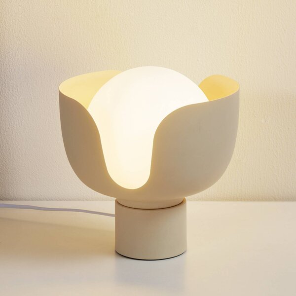 Lampa stołowa Fiora Lindby, kremowy / amber, salon / jadalnia, metal, nowoczesny