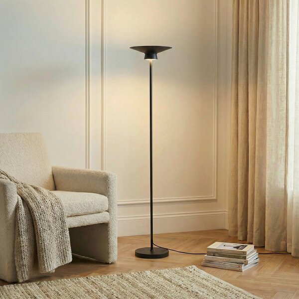 Lampa Podłogowa Lindby, Norvind, czarny, jadalnia, metal, nowoczesny