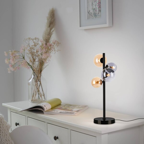 Paul Neuhaus Lampa stołowa Popsicle, czarny, salon / jadalnia, metal, nowoczesny