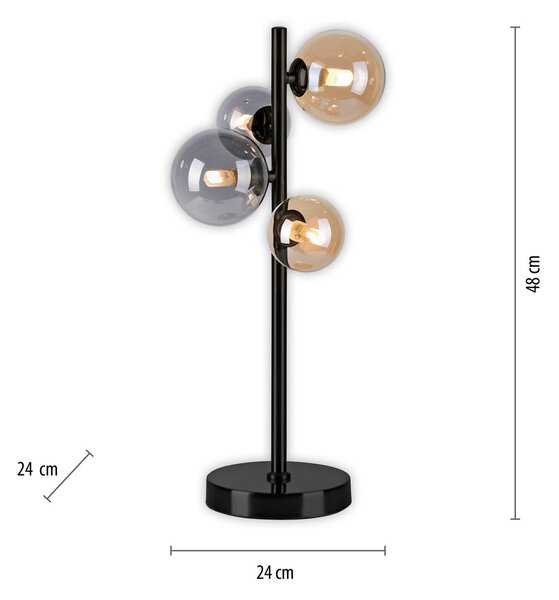 Paul Neuhaus Lampa stołowa Popsicle, czarny, salon / jadalnia, metal, nowoczesny