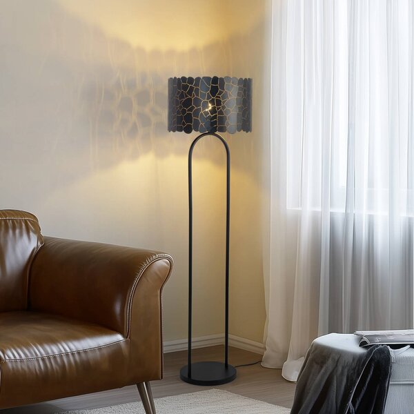 Lampa stojąca Aralena Lindby, czarny, salon / jadalnia, metal, nowoczesny