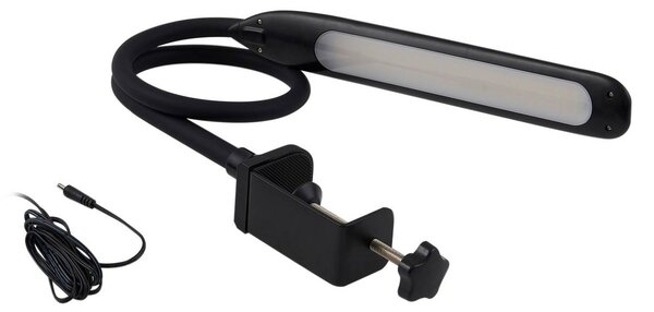 Lampka z klipsem Nilay Lindby, możliwość ściemniania, czarny, biuro, metal, nowoczesny