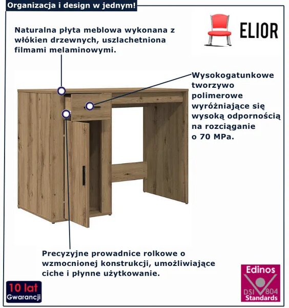 Biurko komputerowe dąb artisan W2-E69