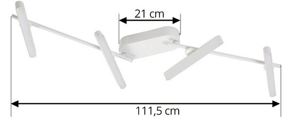 Reflektor LED Lindby Eldrin, biały, 4-punktowa, listwa świetlna Eldrin Lindby, możliwość ściemniania, biały / opal, salon / jadalnia, metal, nowoczesny