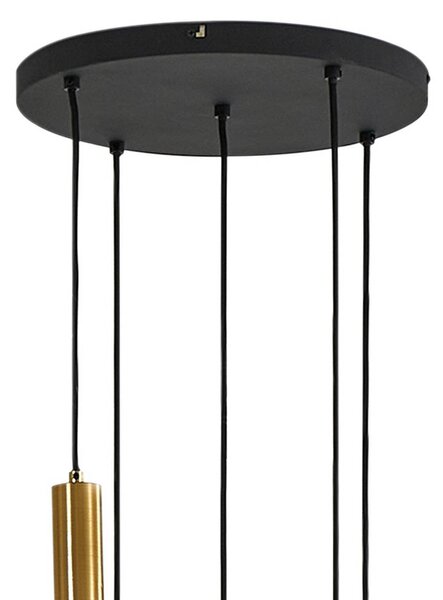 Lampa wisząca szklana Hildur Lindby, możliwość ściemniania, aluminiowy / szary / cynkowy, salon / jadalnia, szkło