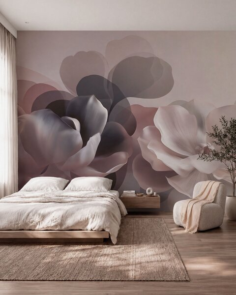 Fototapety Abstrakcyjna kompozycja kwiatowa z motywem magnolii, Fototapety Kwiaty, w09930 : Uwalls.pl