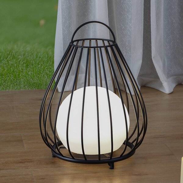 Lampa solarna LED Lindby Kelda, czarna, metalowa, 38 cm, ściemniana. Kelda Lindby, możliwość ściemniania, czarny, aluminium, nowoczesny