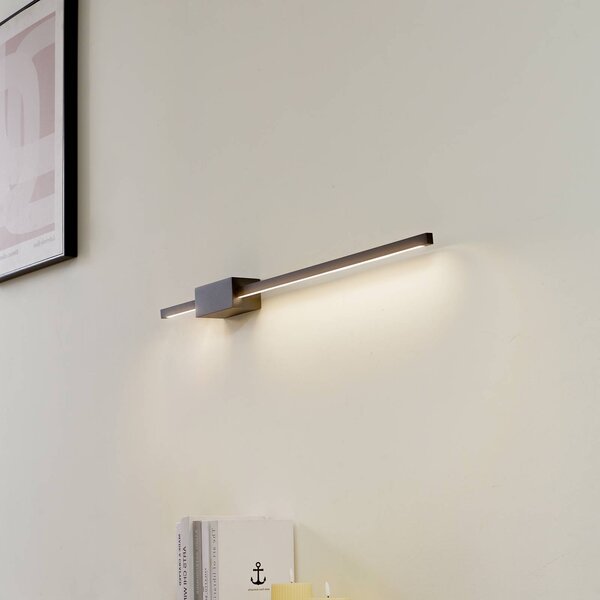Kinkiet LED Skalia Lucande, czarny, salon / jadalnia, aluminium, nowoczesny