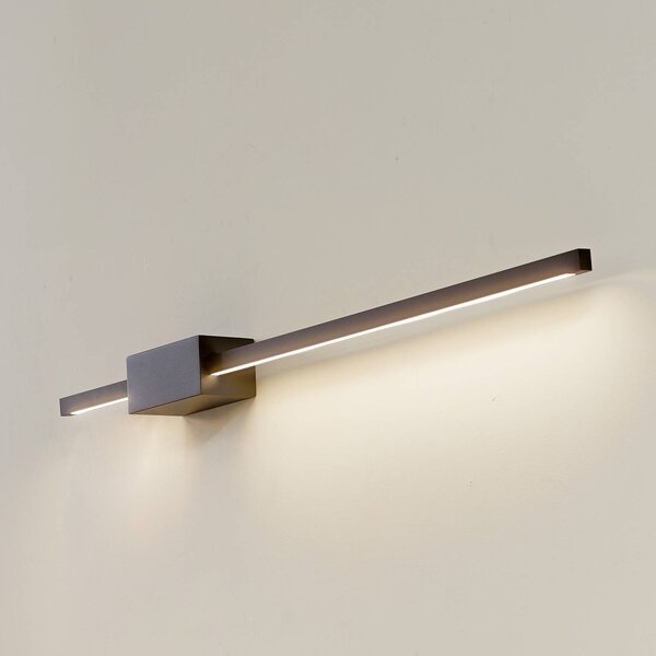 Kinkiet LED Skalia Lucande, czarny, salon / jadalnia, aluminium, nowoczesny