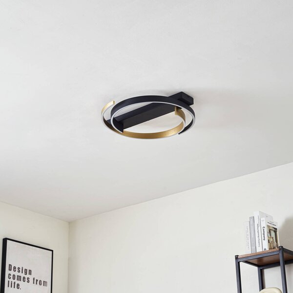 Lampa sufitowa LED Natsuma Lucande, czarny, salon / jadalnia, tworzywo sztuczne, nowoczesny