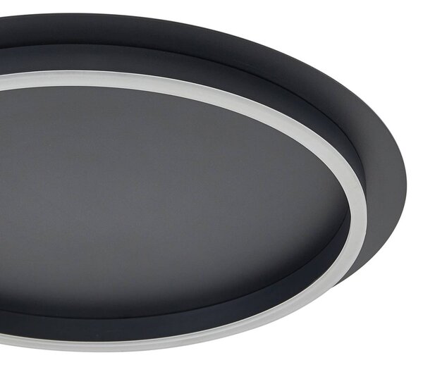 Lampa sufitowa LED Kunis Lindby, czarny, salon / jadalnia, tworzywo sztuczne, nowoczesny