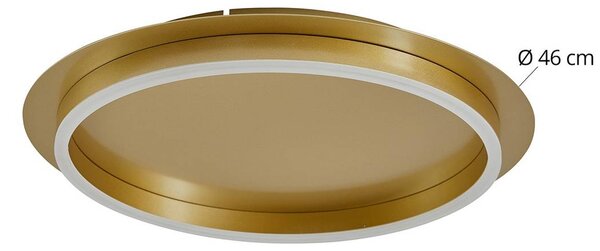 Lampa sufitowa LED Kunis Lindby, mosiężny / złoty, salon / jadalnia, tworzywo sztuczne, nowoczesny