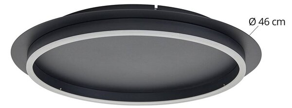 Lampa sufitowa LED Kunis Lindby, czarny, salon / jadalnia, tworzywo sztuczne, nowoczesny