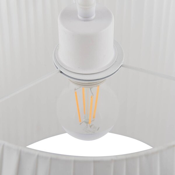 Lampa wisząca Vitore Lindby, możliwość ściemniania, biały / opal, salon / jadalnia, tkanina / materiał / jedwab, skandynawski