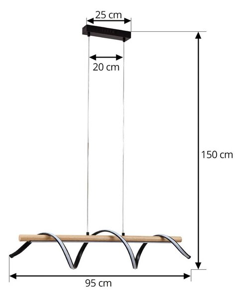 Lampa wisząca Spiraali Lindby, czarny, salon / jadalnia, aluminium, dworkowy / rustykalny