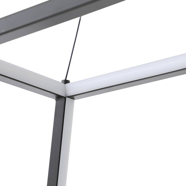 Lampa wisząca Mensola Lucande, możliwość ściemniania, czarny, salon / jadalnia, aluminium, nowoczesny