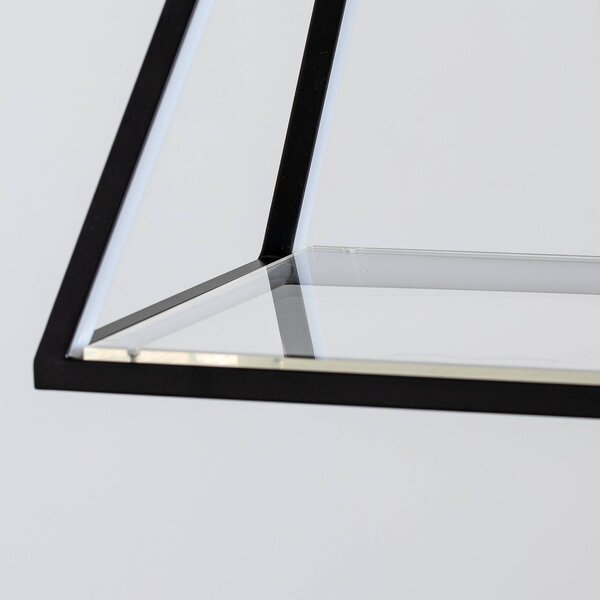 Lampa wisząca Mensola Lucande, możliwość ściemniania, czarny, salon / jadalnia, aluminium, nowoczesny