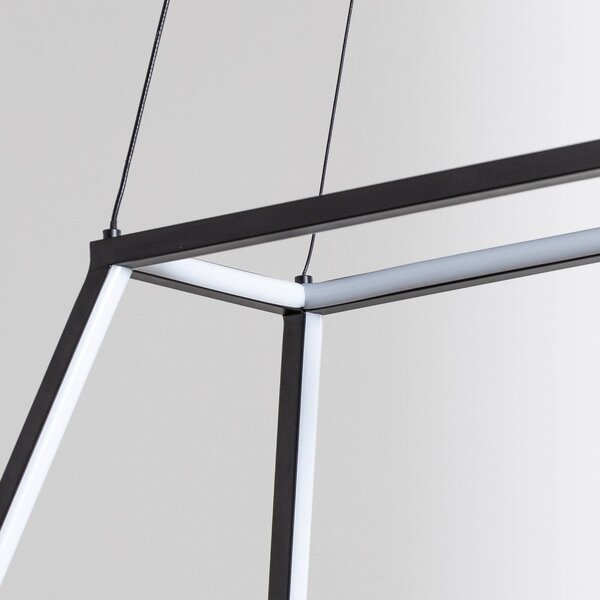 Lampa wisząca Mensola Lucande, możliwość ściemniania, czarny, salon / jadalnia, aluminium, nowoczesny