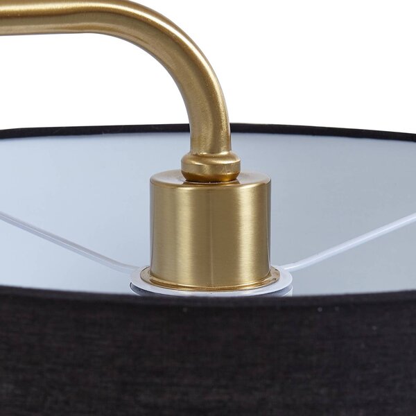 Lampa stojąca Hillary Lindby, czarny, salon / jadalnia, tkanina / materiał / jedwab, nowoczesny