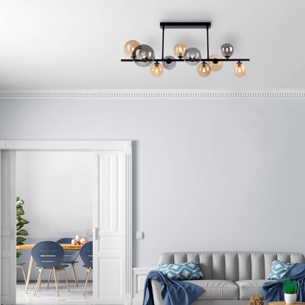 Paul Neuhaus Lampa sufitowa Popsicle, czarny, salon / jadalnia, metal, nowoczesny