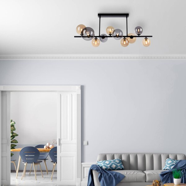 Paul Neuhaus Lampa sufitowa Popsicle, czarny, salon / jadalnia, metal, nowoczesny