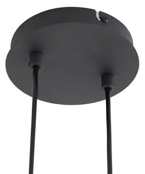 Lampa wisząca szklana Isamer Lindby, możliwość ściemniania, czarny, salon / jadalnia, metal, nowoczesny