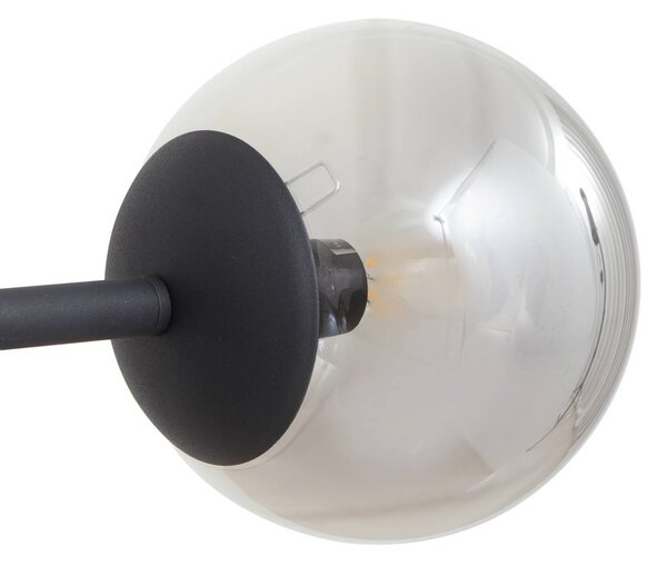 Lampa wisząca szklana Isamer Lindby, możliwość ściemniania, czarny, salon / jadalnia, metal, nowoczesny