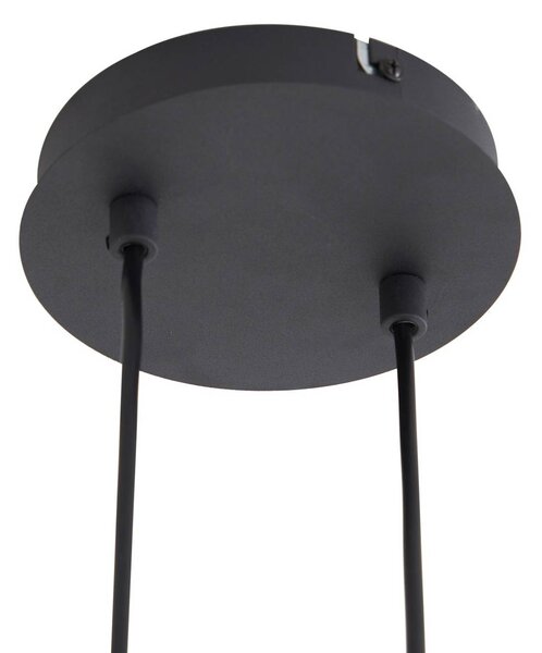 Lampa wisząca szklana Isamer Lindby, możliwość ściemniania, czarny, salon / jadalnia, metal, nowoczesny
