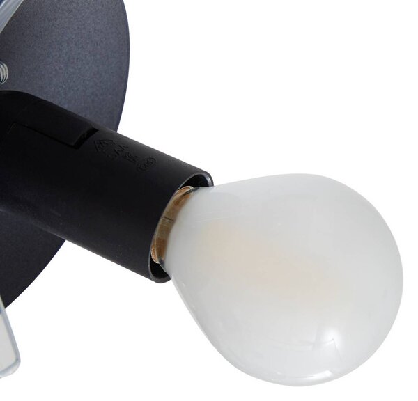 Lampa wisząca szklana Isamer Lindby, możliwość ściemniania, czarny, salon / jadalnia, metal, nowoczesny