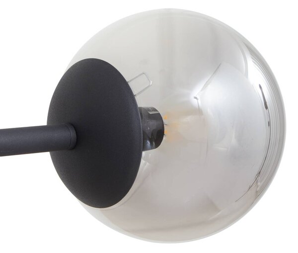 Lampa wisząca szklana Isamer Lindby, możliwość ściemniania, czarny, salon / jadalnia, metal, nowoczesny