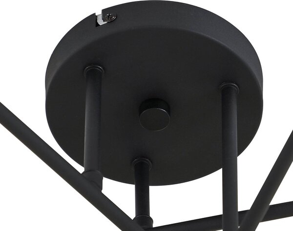 Lampa sufitowa Isamer Lindby, możliwość ściemniania, czarny, salon / jadalnia, metal, nowoczesny