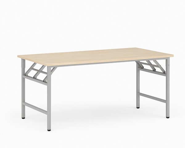Stół konferencyjny FAST READY, 160x80 cm, szaro-srebrna podstawa, brzoza