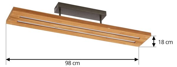 Lampa sufitowa Nesaja Lindby, możliwość ściemniania, jasne drewno, salon / jadalnia, drewno, dworkowy / rustykalny