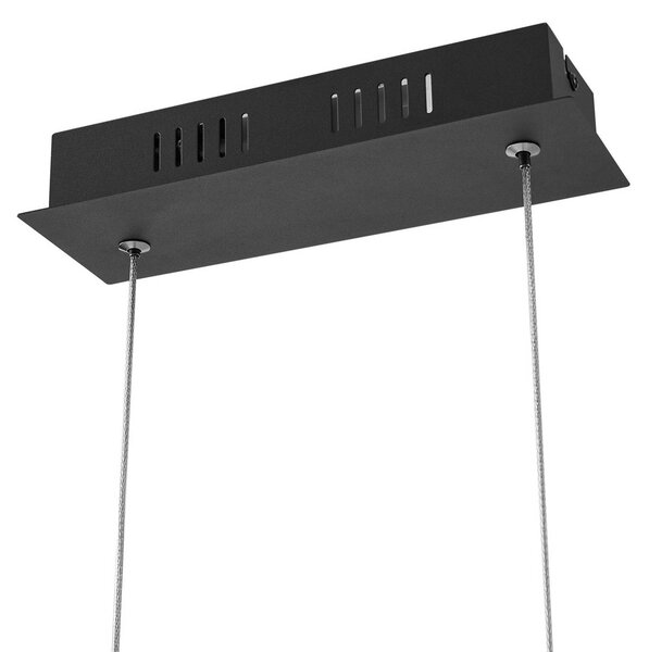 Lampa wisząca Rodado Lucande, czarny, salon / jadalnia, aluminium, nowoczesny