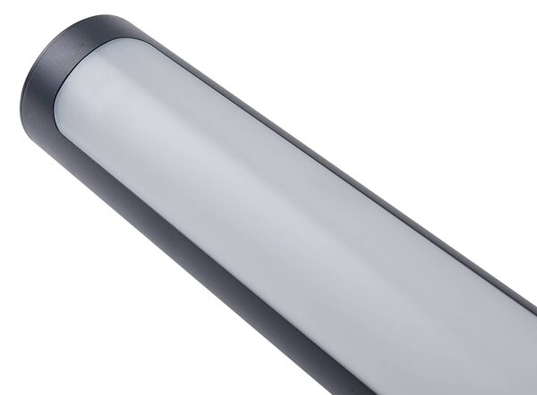 Słupek oświetleniowy LED Tuberia Lucande, czarny, aluminium, nowoczesny