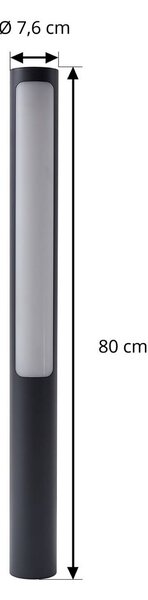 Słupek oświetleniowy LED Tuberia Lucande, czarny, aluminium, nowoczesny