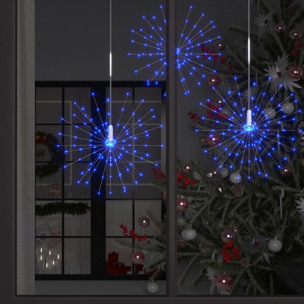 Ogrodowe lampki fajerwerkowe 2 szt., niebieskie, 20 cm, 280 LED