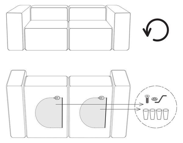 Sofa modułowa ze sztruksu Lennon (3-osobowa)