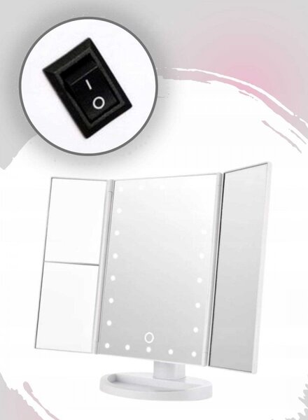 Lusterko Do MAKIJAŻU Powiększające 3X Kosmetyczne PODŚWIETLANE LED | VOLAN