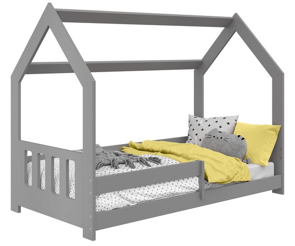 Łóżko Domek dziecięce 160x80 dla dzieci szare D5C