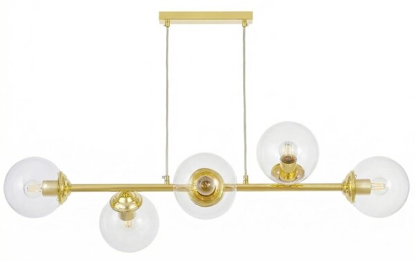 NOWOCZESNA LAMPA WISZĄCA KLASYCZNE ZŁOTO Z PRZEZROCZYSTYMI KLOSZAMI FINO W6