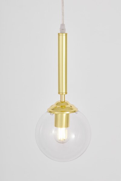 NOWOCZESNA LAMPA WISZĄCA KLASYCZNE ZŁOTO Z PRZEZROCZYSTYMI KLOSZAMI LEDO W1
