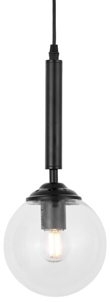 NOWOCZESNA LAMPA WISZĄCA CZARNA Z PRZEZROCZYSTYMI KLOSZAMI LEDO W1
