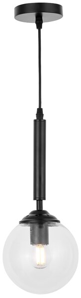 NOWOCZESNA LAMPA WISZĄCA CZARNA Z PRZEZROCZYSTYMI KLOSZAMI LEDO W1