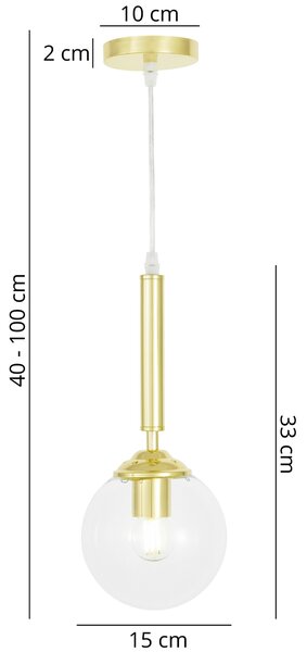 NOWOCZESNA LAMPA WISZĄCA KLASYCZNE ZŁOTO Z PRZEZROCZYSTYMI KLOSZAMI LEDO W1