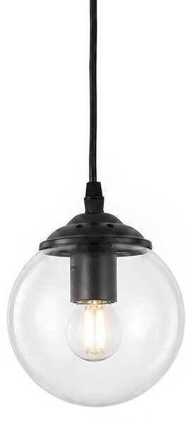 NOWOCZESNA LAMPA WISZĄCA CZARNA Z PRZEZROCZYSTYM KLOSZEM FINO W1 LAMPIT